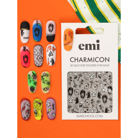 Charmicon 3D Silicone Stickers n°220 Chaos — Stickers ongles grunge 3D