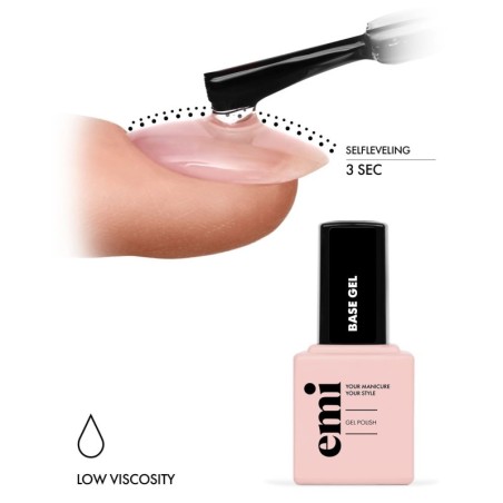 E.MiLac Base Gel 6 ml — Base sculptante pour ongles, facile à retirer