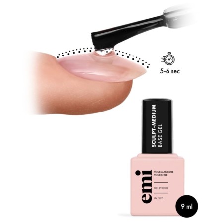 E.MiLac Sculpt-Medium Base Gel 6 ml - Base renforçante sculptante pour ongles normaux