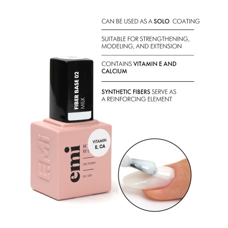 Fiber Base Gel Milk #2 | Base Laiteuse Renforçante Ongles Fragiles