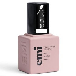 E.MiLac White Lotus #001 - Vernis semi-permanent 6 ml, pigment dense & brillance