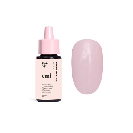 Soft Pink Gel LED en flacon 30 ml — Gel camouflage auto‑modelant