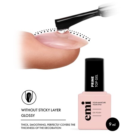 E.MiLac Top Gel 9 ml - Top coat gel satiné longue tenue