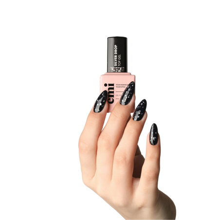 Silver Drop Top Gel – Top Coat Effet Argenté | E.MiLac