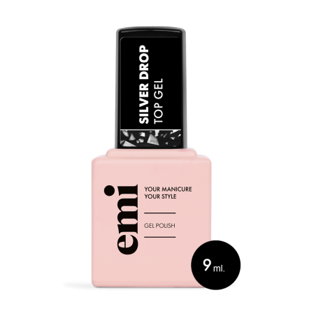 Silver Drop Top Gel – Top Coat Effet Argenté | E.MiLac