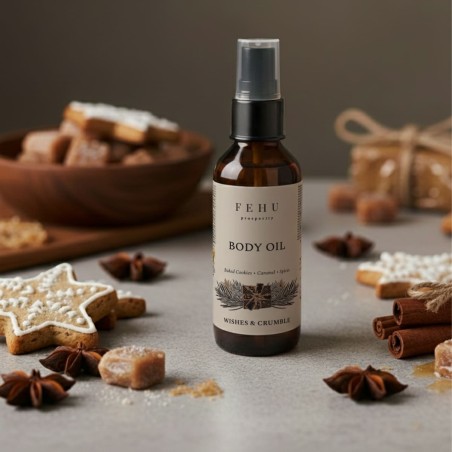 Body Oil Wishes & Crumble 100 ml FEHU – Huile corporelle nourrissante