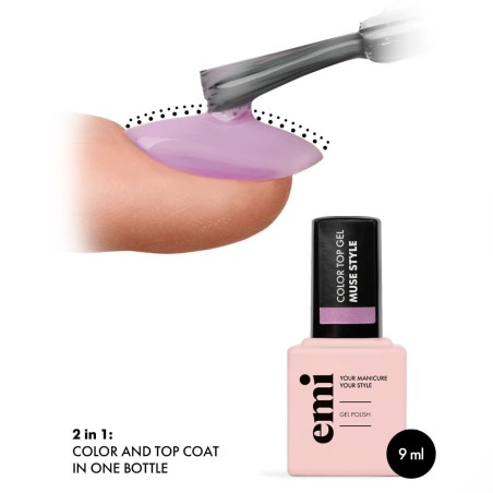 E.MiLac Color Top Muse Style – Top Coat Violet Effet Glacé | 9 ml