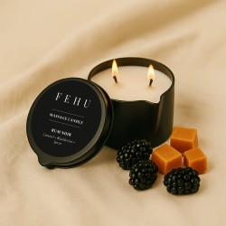 Bougie de massage Rum Noir FEHU - 100 g