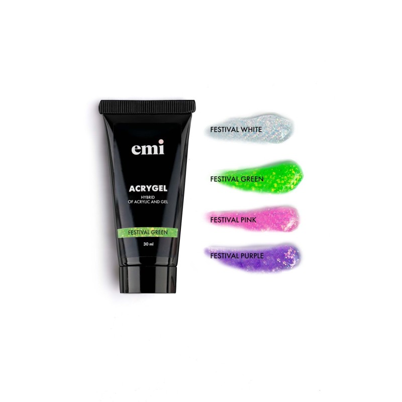 Acrygel Festival Green – Gel Acrylique Vert Pailleté 30g