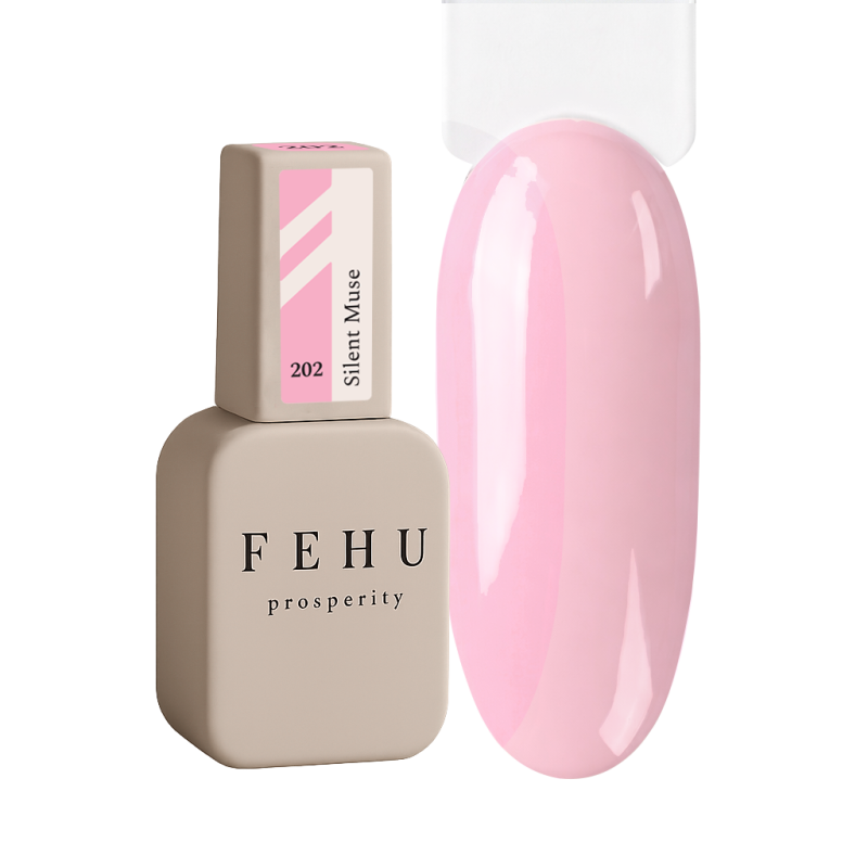 Vernis semi-permanent FEHU Gel Polish #202 rose poudré froid, haute pigmentation et tenue jusqu’à 4 semaines