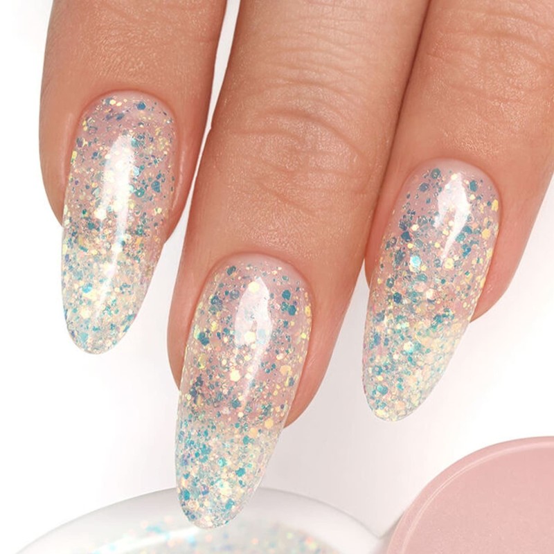 Flicker Gel 15g – Gel construction pailleté translucide pour ongles brillants | E.MiLac
