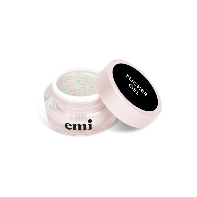 Flicker Gel 15g – Gel construction pailleté translucide pour ongles brillants | E.MiLac