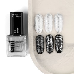 Nail Polish for Stamping #12 Silver – Vernis stamping E.MiLac 9 ml