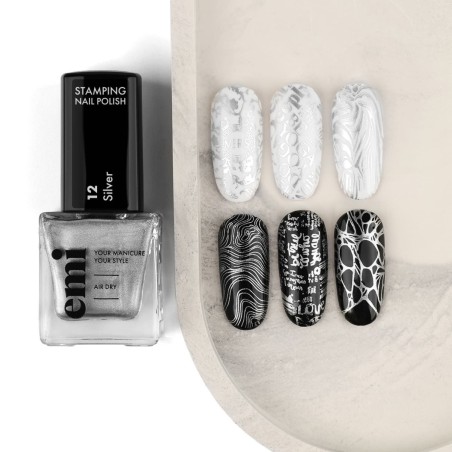 Nail Polish for Stamping #12 Silver – Vernis stamping E.MiLac 9 ml