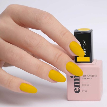 E.MiLac Sunny Day 005 – Vernis gel jaune éclatant, 9 ml