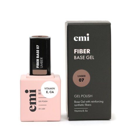 E.MiLac Fiber Base Gel Umber 7 – Base Gel Renforçante | 15 ml