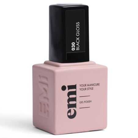E.MiLac Black Gloss #030 | Vernis Gel Noir Brillant 9/15 ml