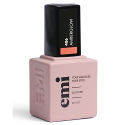 E.MiLac Amberglow #406 – Vernis Gel Estival Corail | Collection FDD