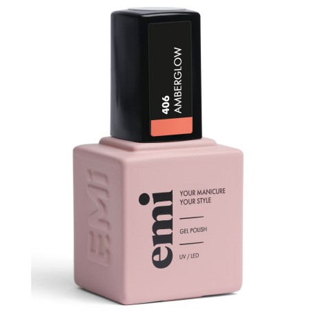 E.MiLac Amberglow #406 – Vernis Gel Estival Corail | Collection FDD