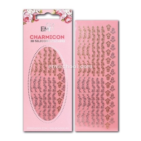 Charmicon 3D Silicone Stickers Swirl 1 Gold/Silver