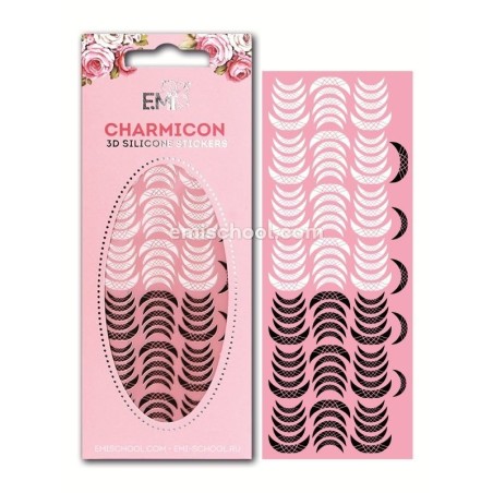Charmicon 3D Silicone Stickers Lunula 14 Black/White