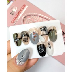 Charmicon 3D Silicone Stickers Lunula 14 Black/White