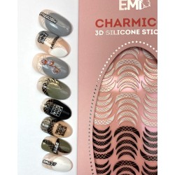 Charmicon 3D Silicone Stickers Lunula 14 Black/White