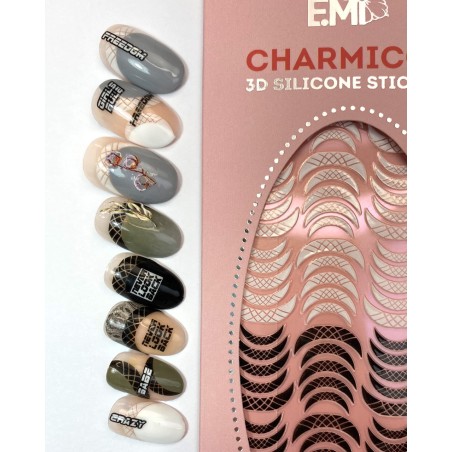 Charmicon 3D Silicone Stickers Lunula 14 Black/White