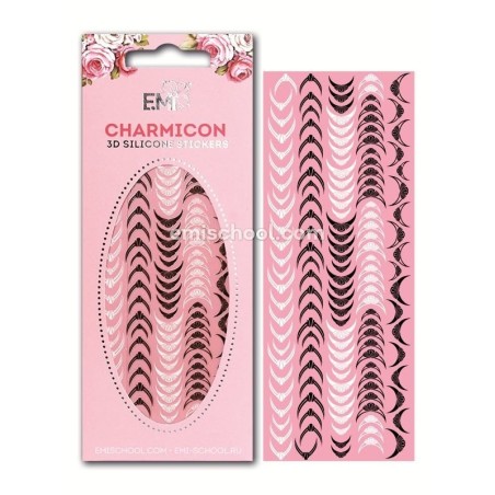 Charmicon 3D Silicone Stickers Lunula 10 Black/White