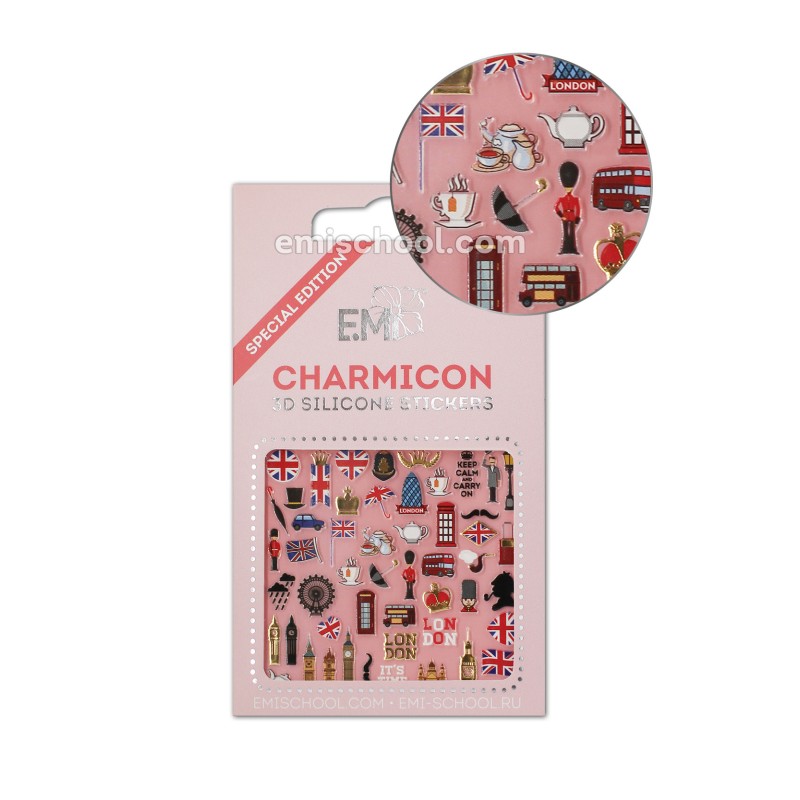 Charmicon 3D Silicone Stickers England