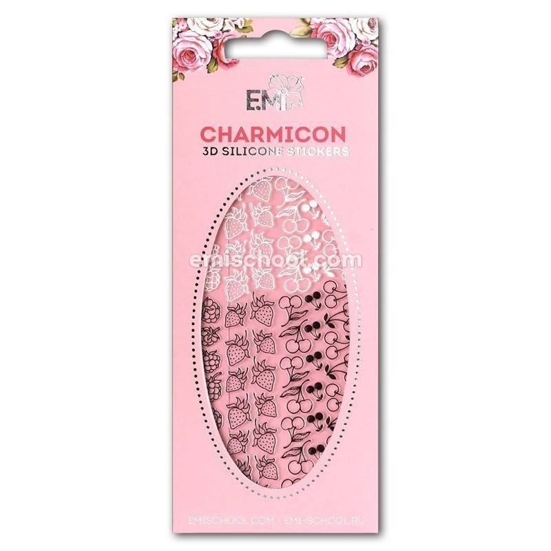 Charmicon 3D Silicone Stickers 44 Berries Black/White