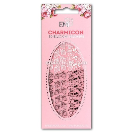 Charmicon 3D Silicone Stickers 44 Berries Black/White
