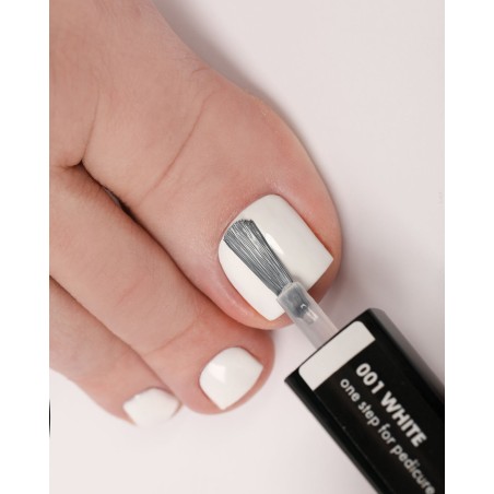 E.MiLac Pedicure White #1 – Vernis Gel Sans Base ni Top | Spécial Pédicure