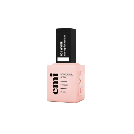 E.MiLac Pedicure White #1 – Vernis Gel Sans Base ni Top | Spécial Pédicure