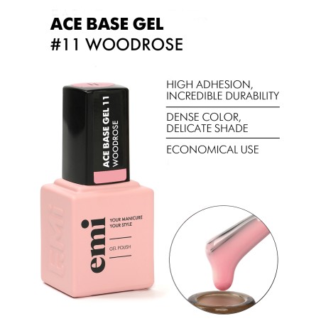 Ace Base Gel 11 Woodrose, 9 ml.
