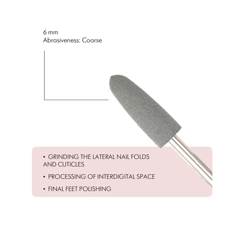 Cone-shaped silicone rotary file, 6 mm, Coarse abrasiveness
