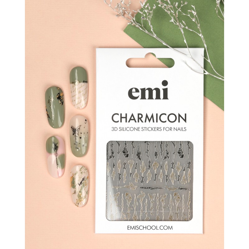 Charmicon 3D Silicone Stickers 231 Flowers and phrases