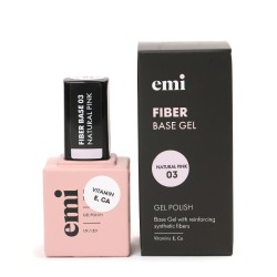 Fiber Base Gel Natural Pink #3 – 15 ml | Base Ongles Renforçante | E.MiLac