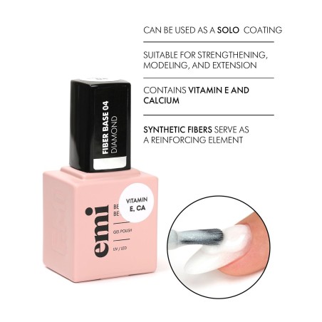 Fiber Base Gel Diamond #4 – 15 ml | Base Effet Scintillant | E.MiLac