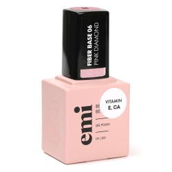 Fiber Base Gel Pink Diamond #6 – 9 ml | Base Renforçante Pailletée | E.MiLac