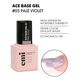 Ace Base #05 Pale Violet – 9 ml | Base Gel Violet Pâle | E.MiLac