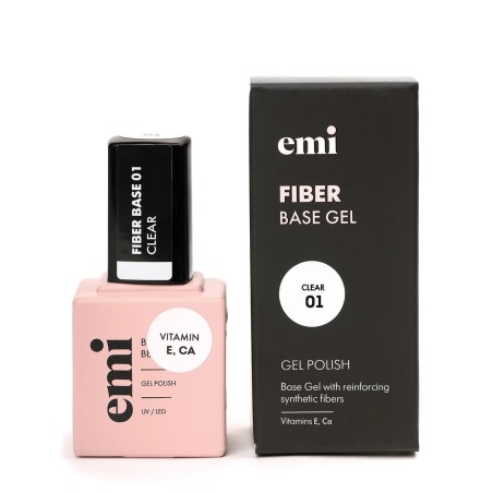 Fiber Base Gel Clear #1 15 ml | Base Gel Renforçante Ongles Cassants