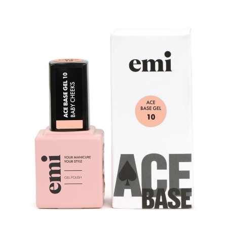 Ace Base #10 Baby Cheeks – 9 ml | Base Gel Rose Pêche Doux | E.MiLac