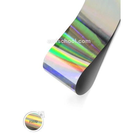 Foil holographique argent 1,5 m - Foil nail art pour casting