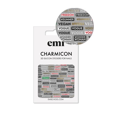 Charmicon 3D Silicone Stickers #179 Phrases — Autocollants 3D pour Nail Art