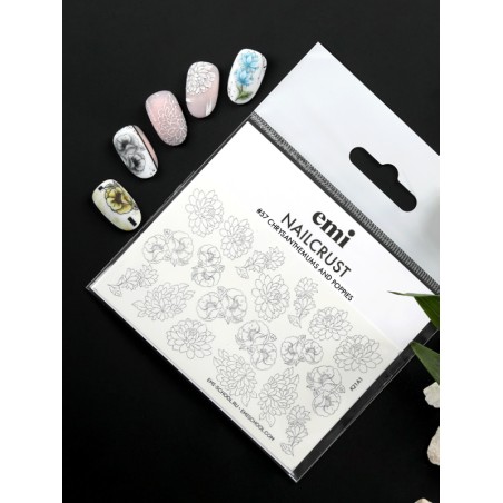 NAILCRUST Pattern Slider 57 Chrysanthemums and poppies